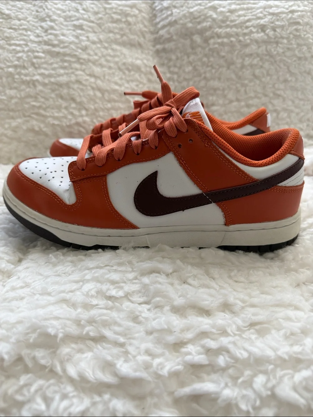 Nike Orange, White and Dark brown Low-Top Sneakers